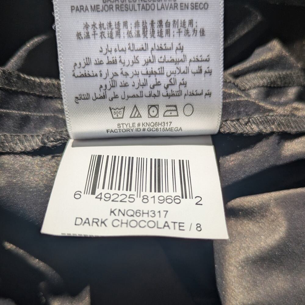 BCBGeneration Bronze Taffeta Sleeveless Mesh Hem Cocktail Dress 8 - Picture 8 of 9